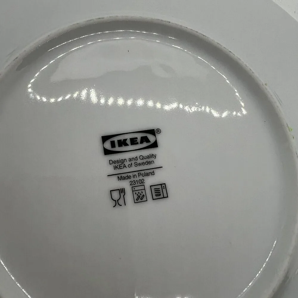 4 IKEA Stunsig MALCOM STUART Limited Ed 2017 Salad Dessert Bread Plates PEA 8.25